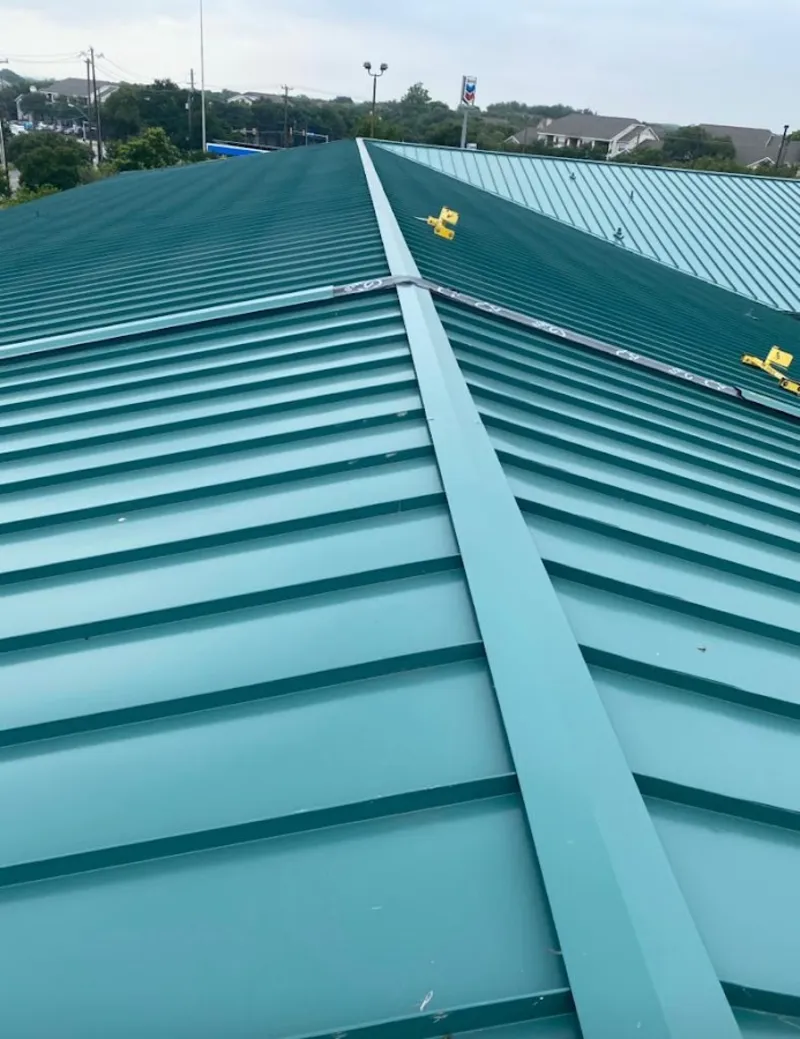 Green commercial metal roof ridge and valley for Metal Roof Repair in Santa Monica